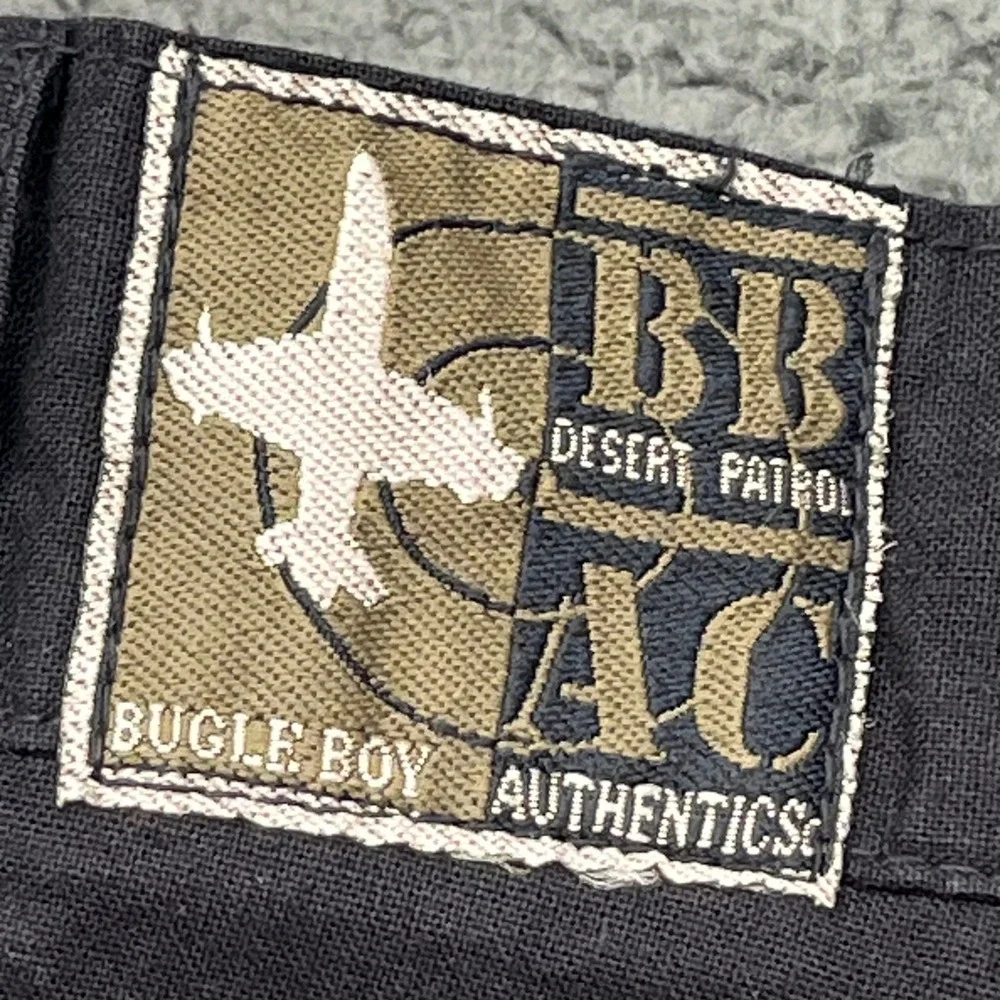 Bugle Boy Authentics Mens Cargo Pants Black Genuine Work Wear Size‎ 32W 34L NOS